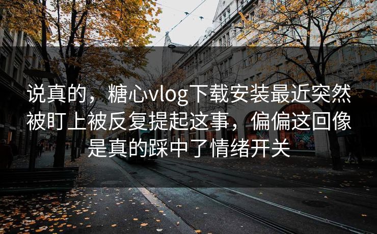 说真的，糖心vlog下载安装最近突然被盯上被反复提起这事，偏偏这回像是真的踩中了情绪开关