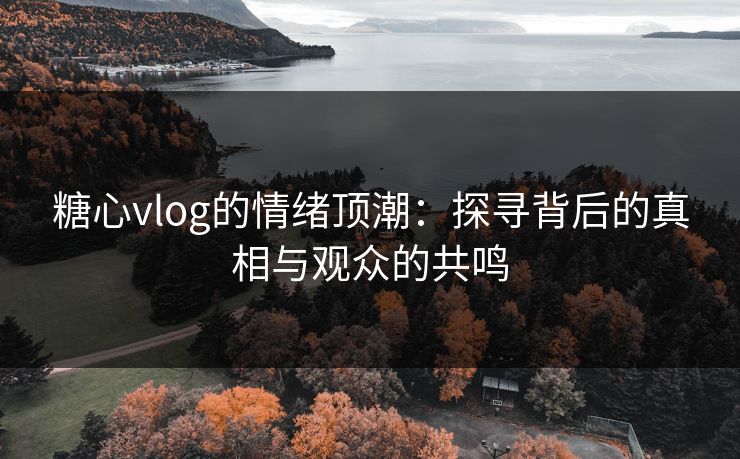糖心vlog的情绪顶潮:探寻背后的真相与观众的共鸣 糖心vlog的情绪顶潮:探寻背后的真相与观众的共鸣